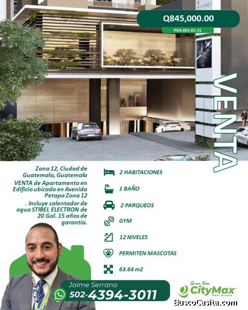 APARTAMENTO EN VENTA ZONA 12 VISTARES 