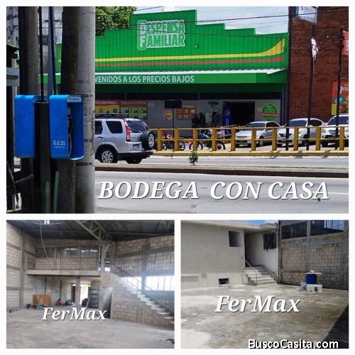 Vendo BODEGA con casa. A orilla de carretera al Atlántico,  km 13