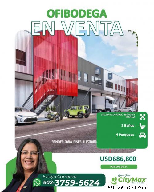 En Venta Ofi-bodega en zona 12