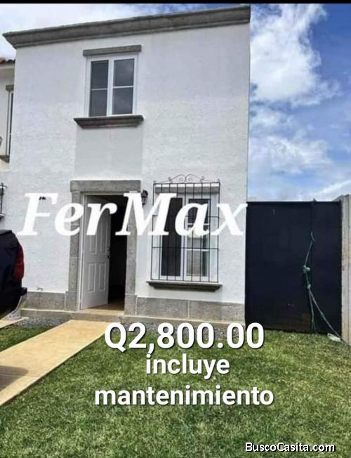 Alquilo casa en San José Pinula,  Q2800.00 inc mantenimiento 