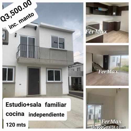 Alquilo casa amplia en San José Pinula,  120mts 