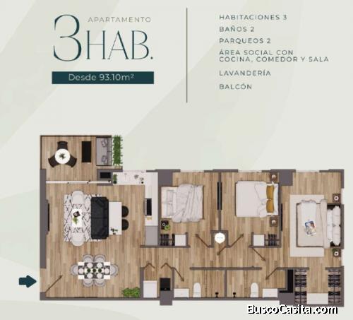 Apartamento en planos en Muxbal
