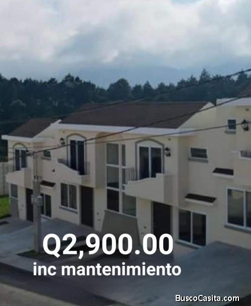 Alquilo casa en San José Pinula,  Q2900.00 inc mantenimiento 