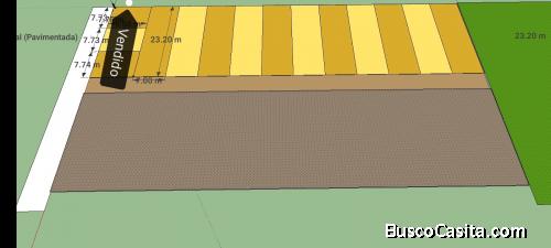 Terrenos planos 23x7m. Santa Cruz Naranjo, Santa Rosa