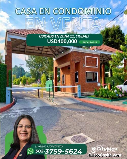 En Venta Casa En Condominio en zona 11