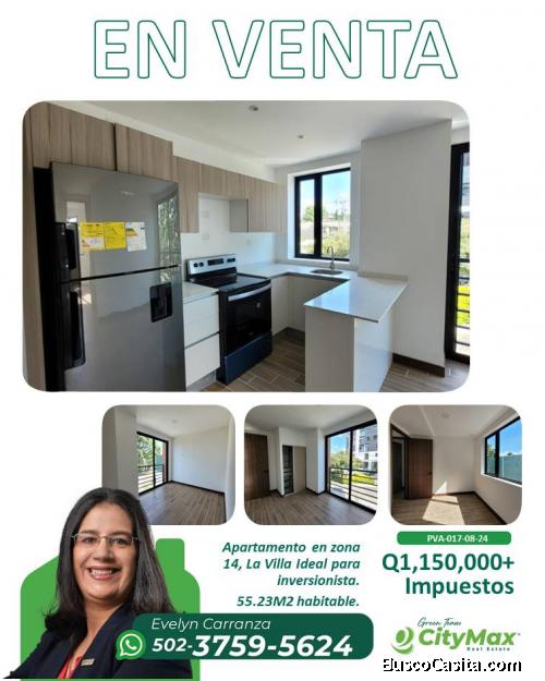 CityMaxGold  ¡En #Venta #apartamento en zona14, La Villa, Ideal para inversión!