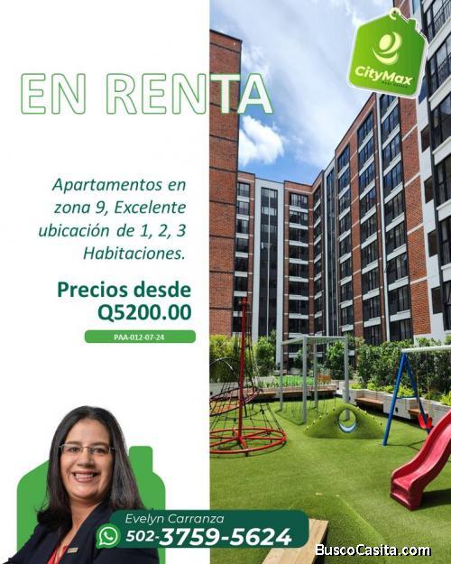 CityMax Gold  En #Renta #Apartamentos en zona 9