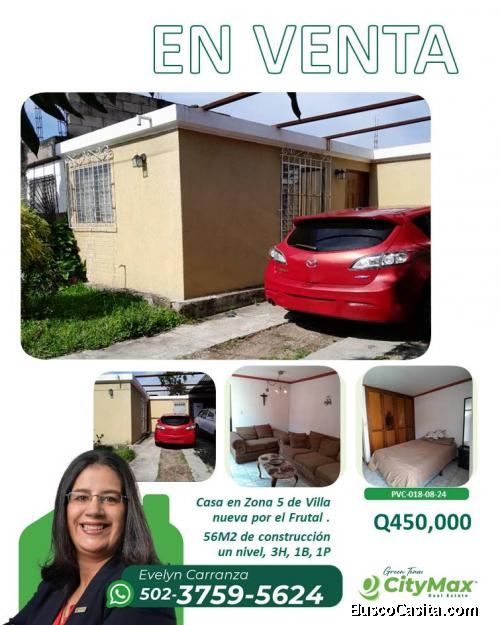 En #Venta #Casa en Zona 5 de Villa Nueva.