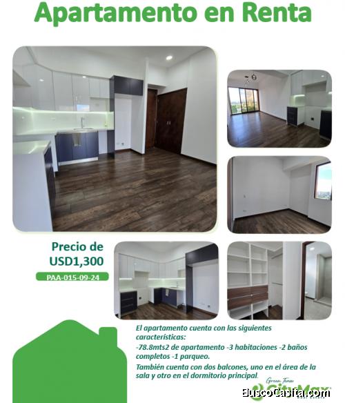 Apartamento NUEVO en Renta en Brunello Zona 10