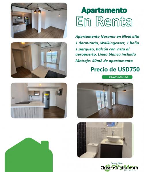 Apartamento en renta de 1 habitación en zona 13 Narama
