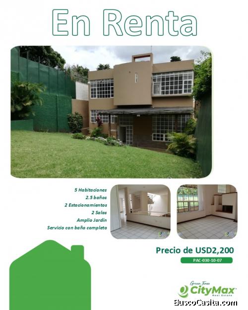 Casa en renta en Elgin Zona 13 en Ciudad de Guatemala