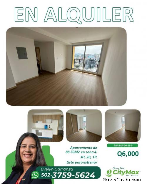 En #Renta #apartamento en Zona 4.