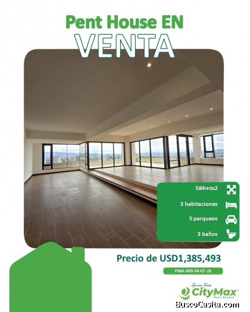 Pent House en Venta en Oakland Zona 10 Guatemala