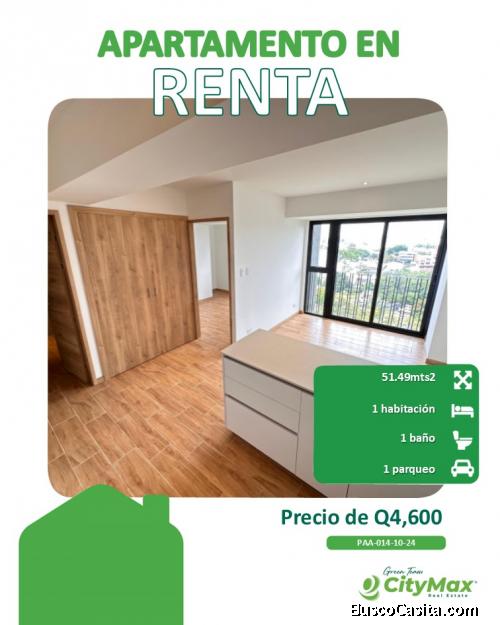 Apartamento en Zona 9 de 1 Habitación en Cendana