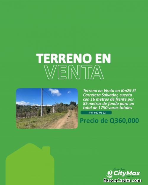 Terreno en Venta en Km29 CES Guatemala