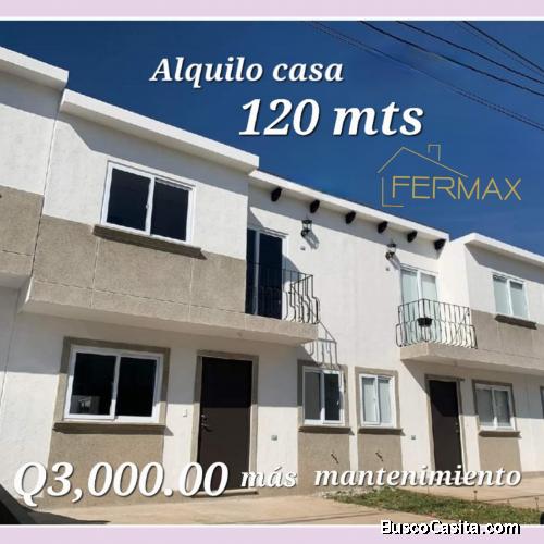 Alquilo casa (120m) en San José Pinula.  Cocina independiente +Estudio +Sala familiar 