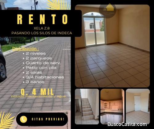 CASA EN ALQUILER EN XELA Z.8