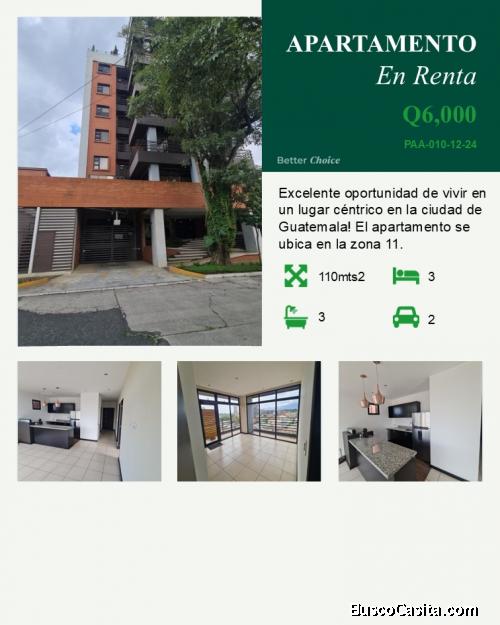 Apartamento en Renta en Mariscal zona 11