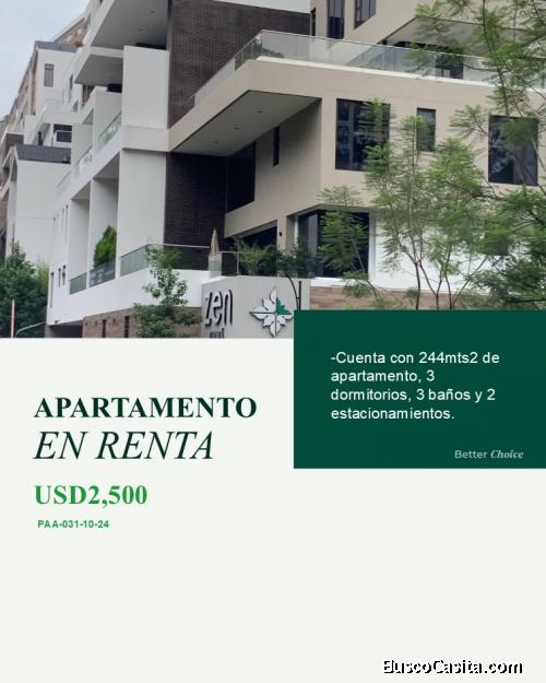 Apartamento en Renta en Edificio Zen Cayala