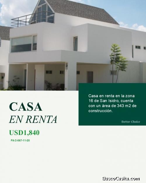 En renta Casa en la zona 16 San Isidro Guatemala