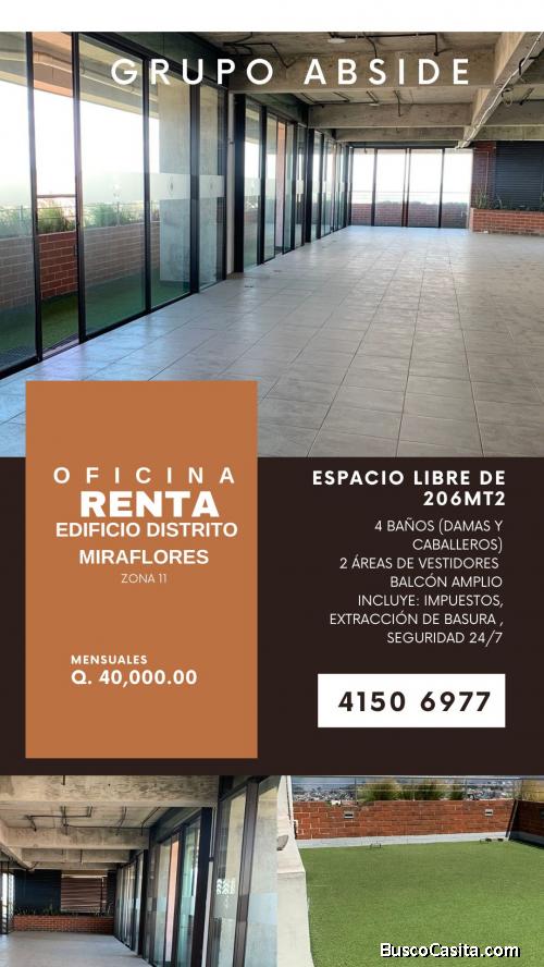 Oficina en Renta. Edificio DISTRITO MIRAFLORES