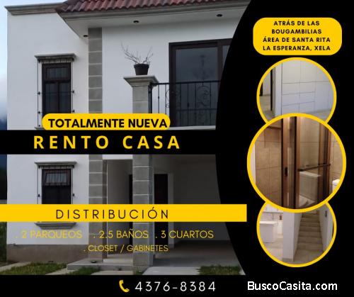 CASA NUEVA Y EXCLUSIVA EN RENTA EN LA ESPERANZA, XELA   Ubicación aprox. Atrás de la zona 1 de la es