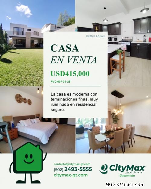 Casa moderna en venta de 4 habitaciones en Fraijanes
