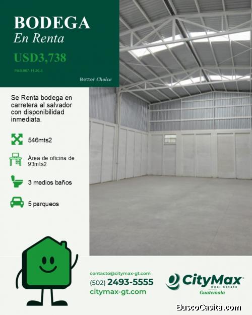 Ofibodega en renta en Carretera a El Salvador