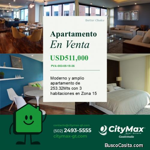 Amplio Apartamento en Venta Guatemala Zona 15
