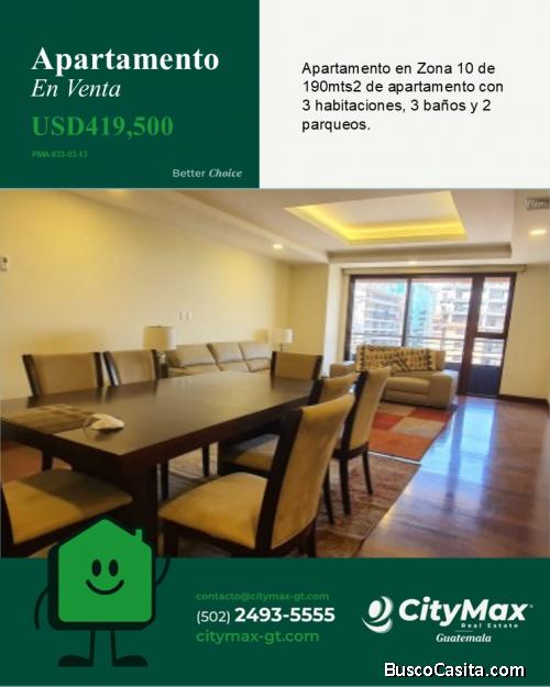 Apartamento en Venta en zona 10 para inversión