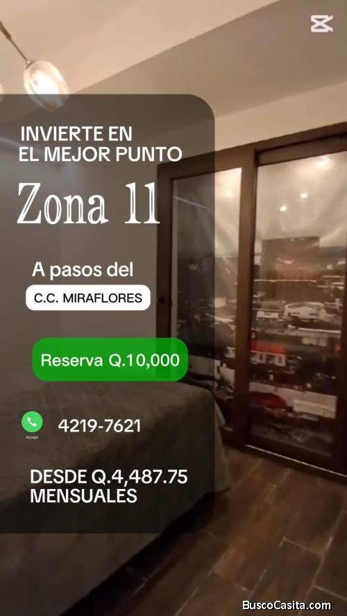Apartamento   zona 11 a pocos  pasos  de C C. Miraflores  