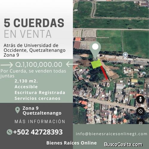 Terreno en Venta atrás de Universidad de Occidente Quetzaltenango 