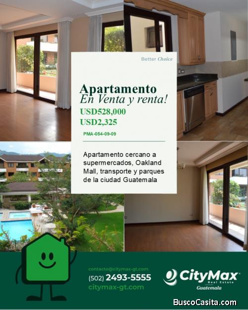 En Venta o Renta Apartamento en zona 10 Oakland
