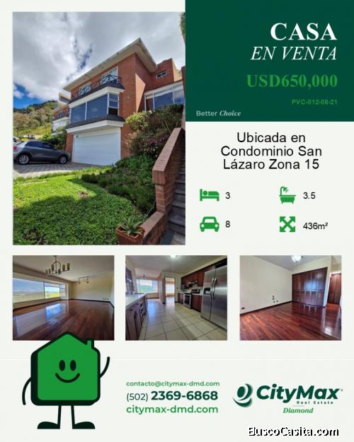 VENTA Casa Condominio en San Lázaro zona 15