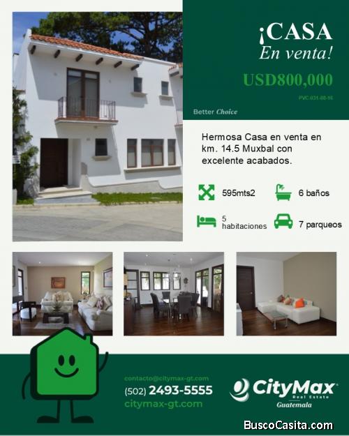 En Venta Casa con 595.00m2 en Muxbal