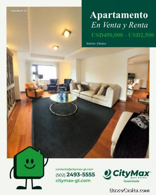 Apartamento tipo casa en venta y renta en la zona 10