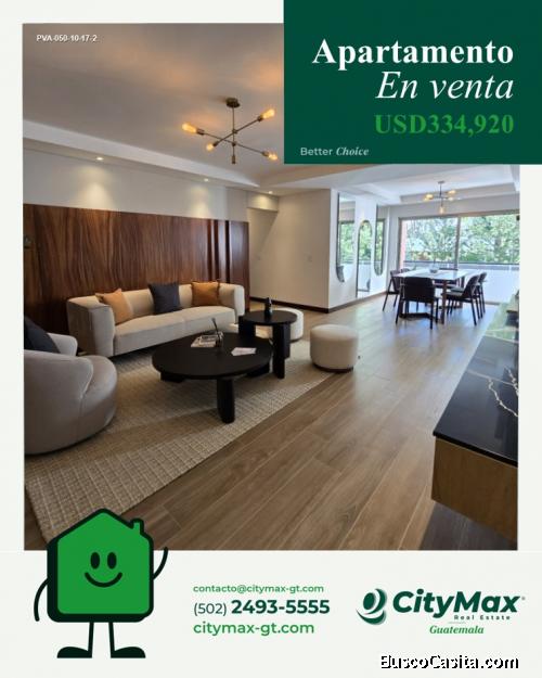 En venta apartamento en zona 14 con habitación de servicio