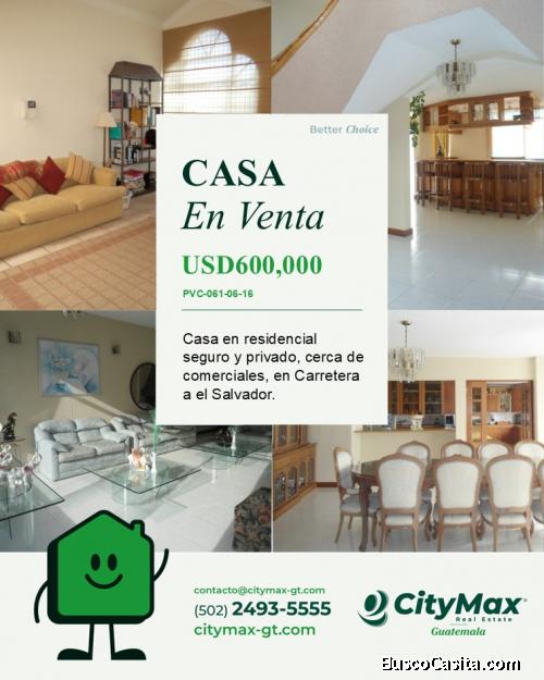 Casa en venta en Carretera a El Salvador 