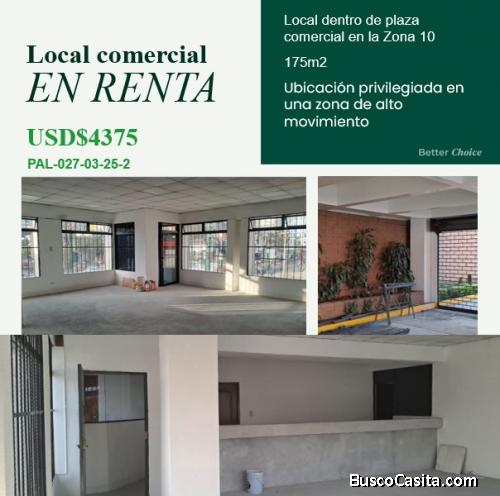 En renta Local comercial zona 10 Boulevard Los Próceres