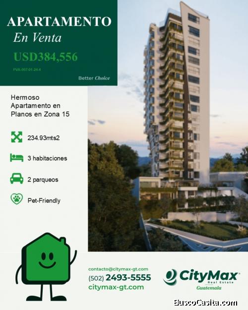 En venta Apartamento con Jardín en la Zona 15 en Planos