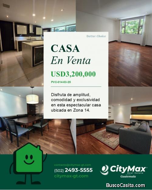 En Venta Exclusiva y Lujosa casa zona 14 Guatemala