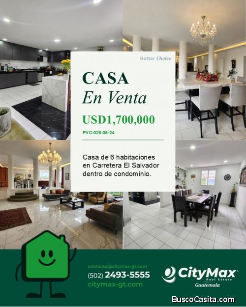 Casa en Venta en Carretera El Salvador