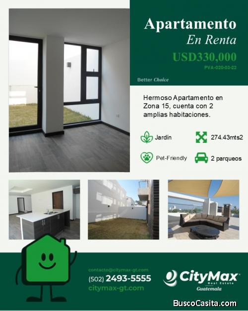 Apartamento en edificio exclusivo en zona 15