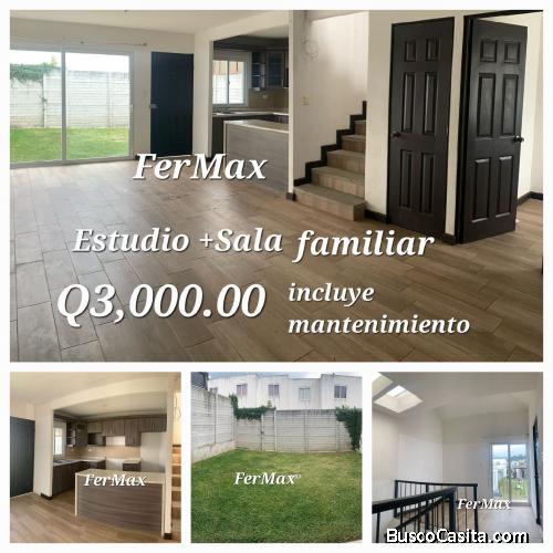 Alquilo casa,  Estudio +Sala familiar,  en San José Pinula 