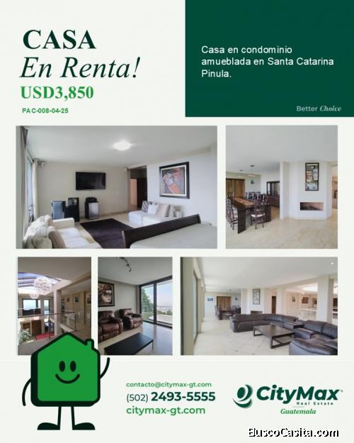 Casa Amueblada en Condominio en Santa Catarina Pinula