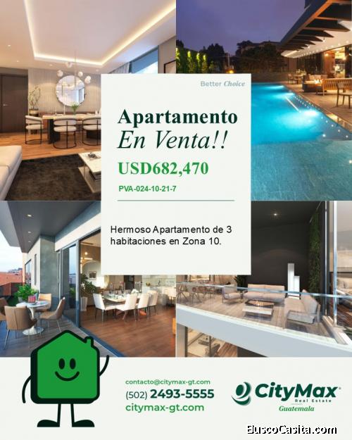 Lujosos Apartamento en Venta Zona 10 Guatemala