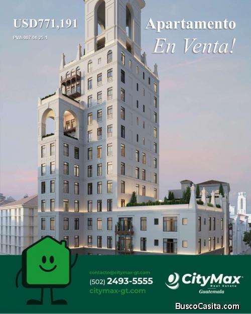 En venta exclusivo apartamento en la zona 16 Cayala