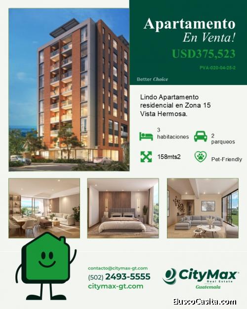 En venta apartamento en Vista Hermosa Zona 15