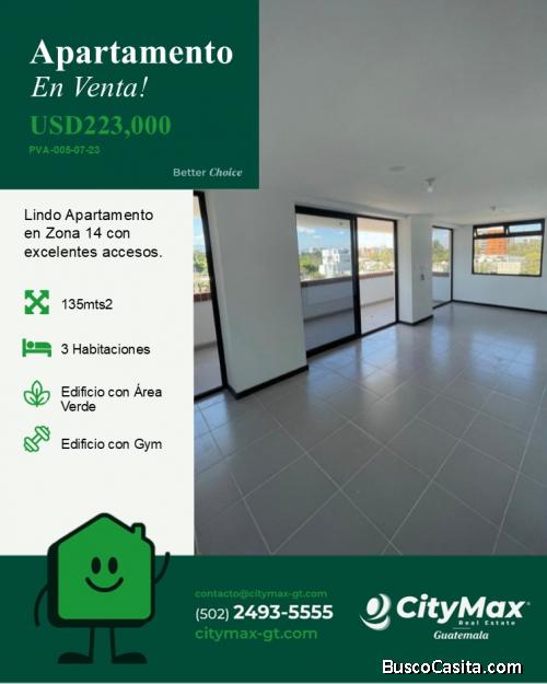 Apartamento en Venta, para Inversión en Zona 14