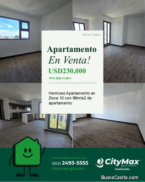 Apartamento en venta en la zona 10 oakland